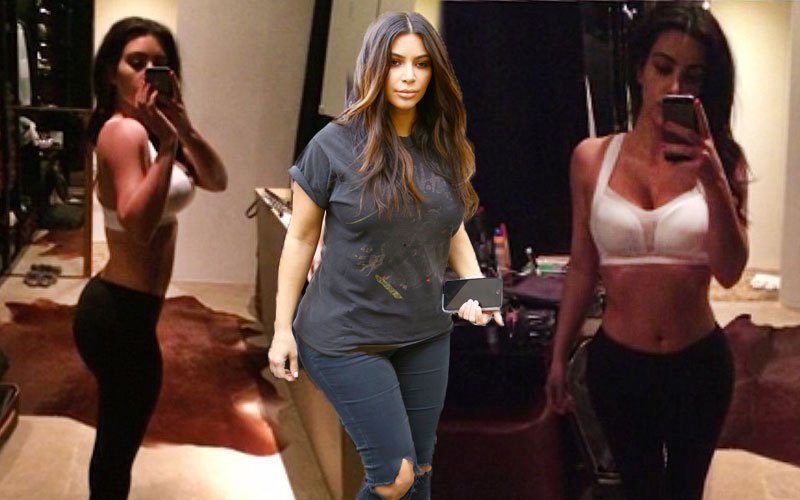 Kim Kardashian workout at Gym