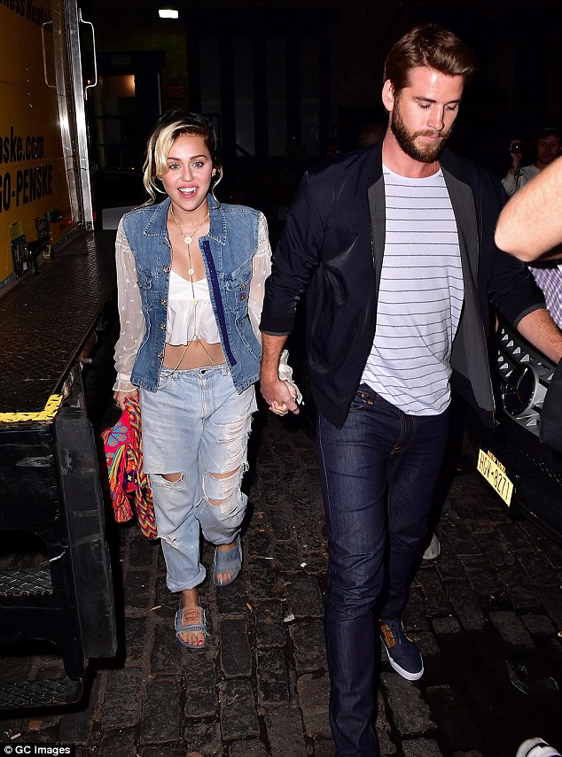 Miley Cyrus with Fiancee