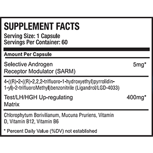 Ligandrol supplement label