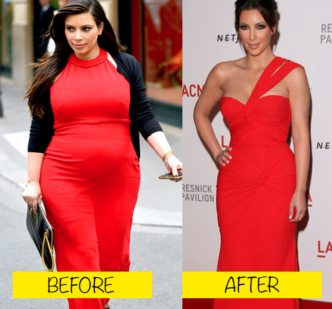 Kim Kardashian before and after weight loss
