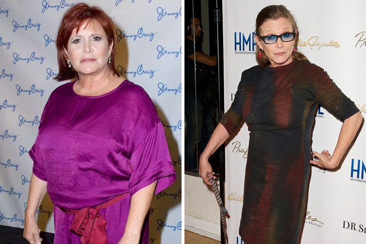 Carrie Fisher dramatic transformation
