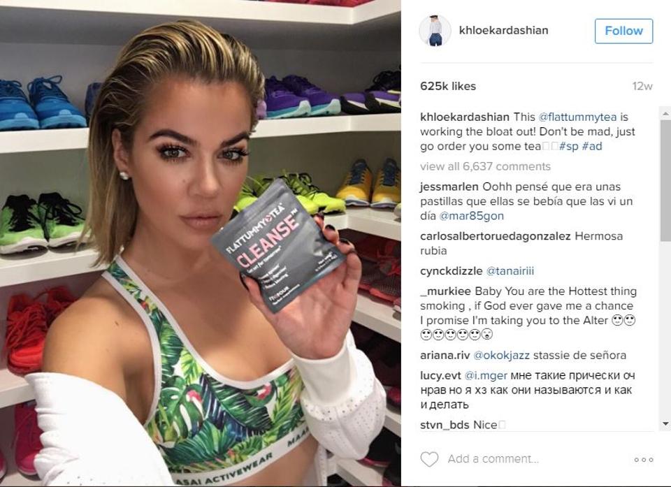 Khloe Kardashian uses Flat Tummy Tea