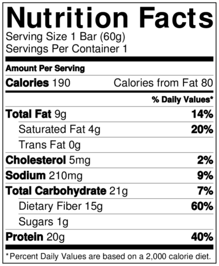 Quest Bars nutritional facts