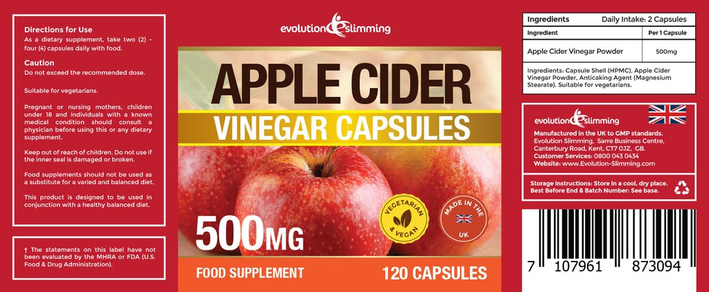 Apple Cider Vinegar supplement facts