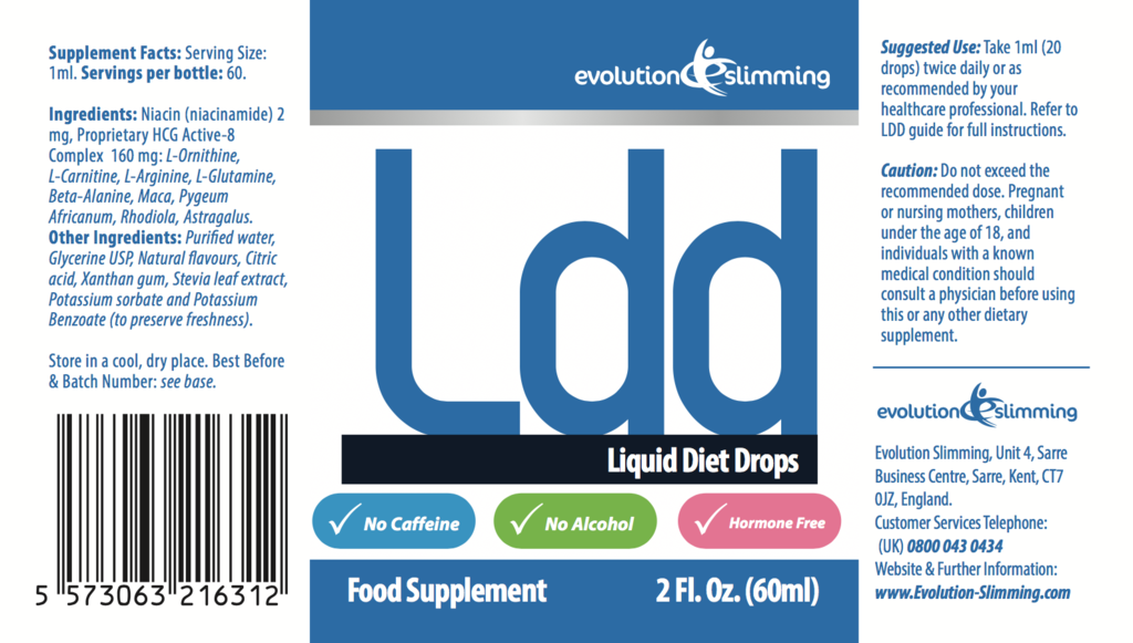 LDD diet drops label
