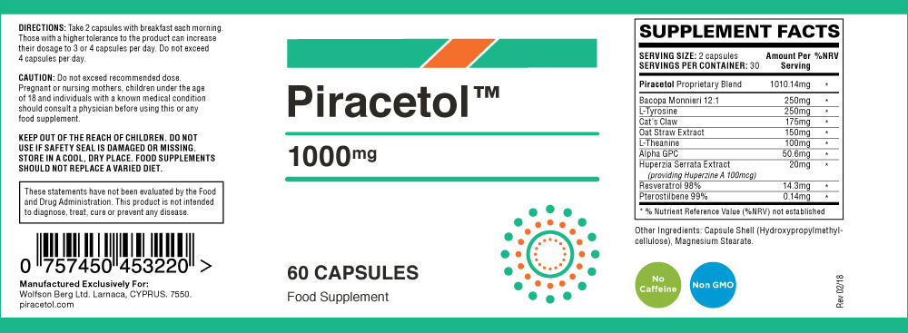 Piracetol supplement facts
