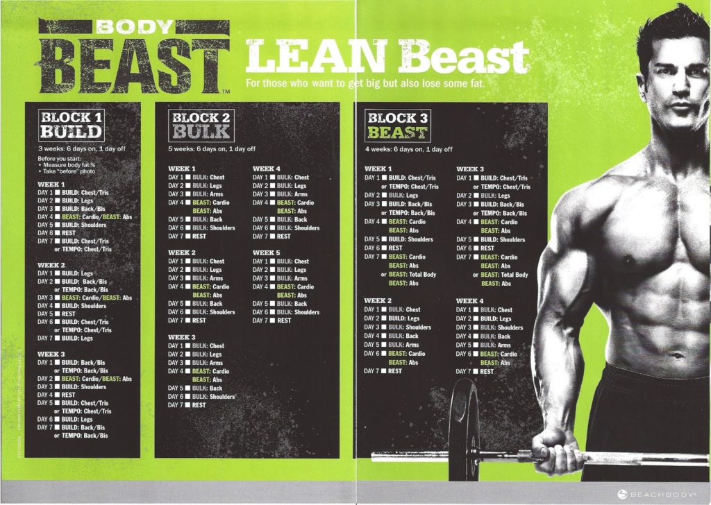 Body Beast Workout Schedule 
